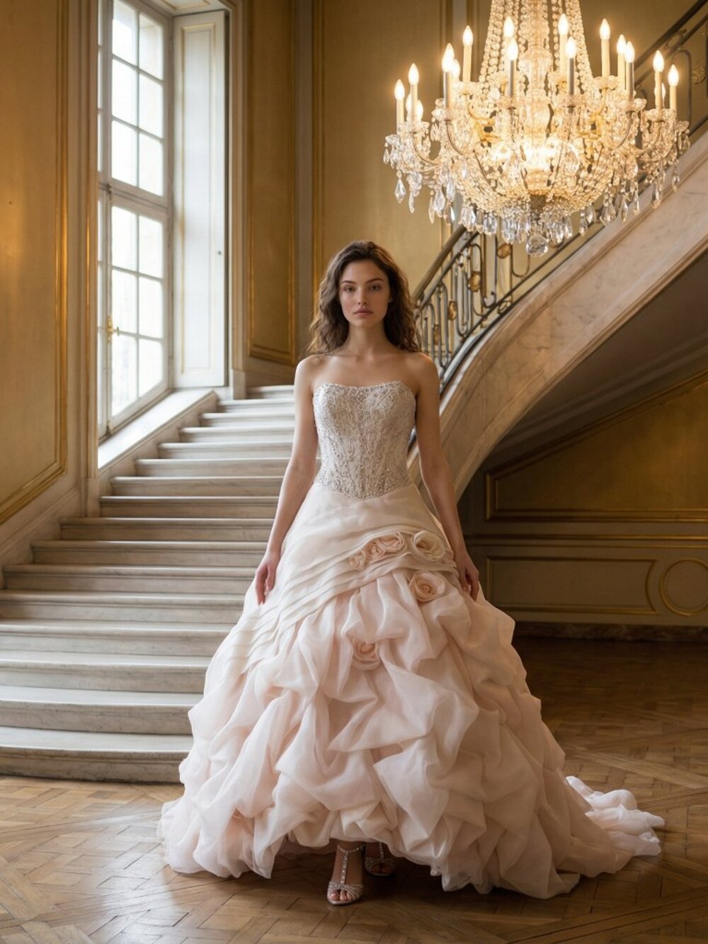 👑Luxurious Beaded Bridal Couture Designer Wedding Swarovski Crystals Gown Dress